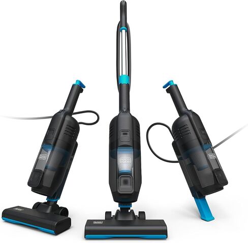 BLACK+DECKER Powerseries Lite Corded 3 in 1 Stick Vacuum, Upright to Hand-Vac Multi Surface, HEPA Filtration, Powerful 12k Pa, Ideal for Hard Floor, Low Carpet, Pet Hair Home & Office use, Black in Saudi Arabia