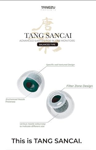 Tang SanCai Earbud Tips، أطراف أذن متقدمة لسماعات الرأس في الأذن، ملمس غير لامع، أخاديد أسنان مستقيمة من السيليكون IEM سماعات أذن لسماعات KZ ZST ZS10 PRO ZSN PRO X (Tang SANCAI) in Kuwait