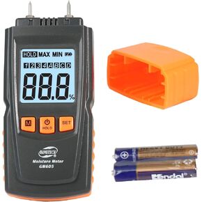 Digital Moisture Meter Pin-Type Multifunctional Humidity Water Detector for Building Material Firewood Walls Paper