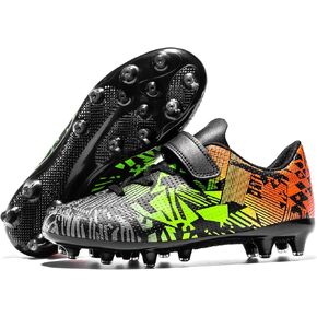 Boys Soccer Cleats for Kids Athletic Turf Shoes for Outdoor Training Easy to Wear Kids Soccer Shoes