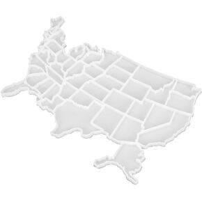 USA Map Stencil Earring Resin Molds Plate Casting Molds USA Puzzle DIY Silicone Molds for Resin Hand Molds America Map Casting DIY Resin Molds Us Map Manual Ornaments