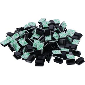 Wire Cable Clips Adhesive Cable Clips - XINCA Ethernet Cable Clips Wire Holder System 100 Pcs Black for Car, Office,Desk Accessories,Home,Nightstand