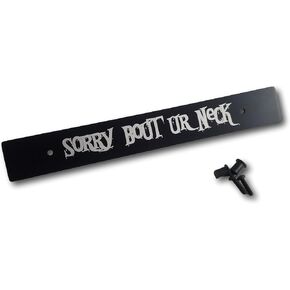 Aluminum Black Front License Plate Delete w/Sorry Bout Ur Neck Laser Engraved for Subaru Vehicles