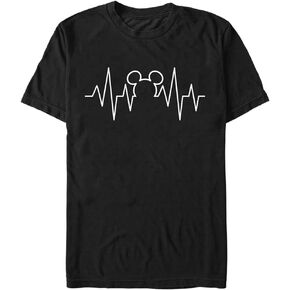 Disney Big Classic Mickey Heartline Men's Tops Short Sleeve Tee Shirt, Black, 3X-Large Tall