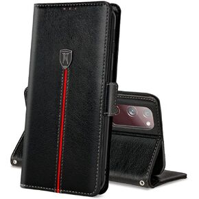 for Samsung Galaxy S20 FE 5G/4G Case, Magnetic Leather Card Slots S20 FE 5G Wallet Phone Case, Flip Silicone TPU Bumper Protective Cover with Kickstand, Shockproof folio Case for Samsung S20 FE Black