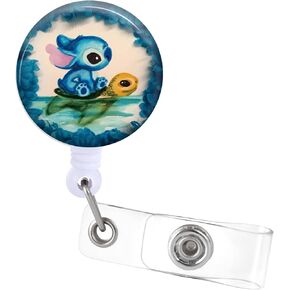 Badge Reels Holder Retractable with ID Clip for Nurse Name Tag Card Funny Cartoon Turtle Printed Nursing Doctor Teacher Student Medical Work Alligator Clip ZJK723