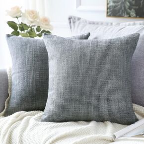 OTOSTAR Linen Throw Pillow Covers Set of 2 Decorative Square Pillowcases Cushion Covers 12x12 Inch for Home Decor Sofa Bedroom Car 30 x 30 CM Beige