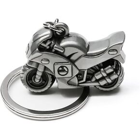 SunPower Key Rings Fob In Zinc Alloy Motorcycle Decration Keychain 3D Motorbike Sportbike Street Bike Ring, Titaniu, 1-3 / 8 "x 7/8" x 1/2 "