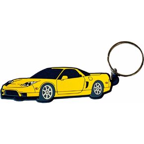 Vintage Retro NSX Keychain - PVC Soft Rubber FOB Accessories – Automotive Gift Idea (Spa Yellow)