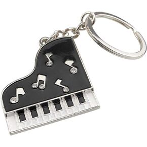 Z18-B Black Piano Charm Pendant Keychain Key Ring