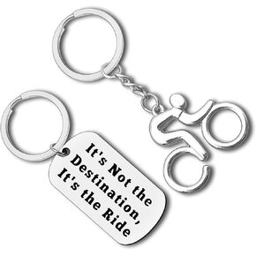 Cycling Gift Keychain Inspirational Biker Lovers Gift Bike Motorcycle Gifts Encouragement Gift for Cyclist Bike Riding Gift for New Driver Cycling Enthusiast Mountain Biker Gifts Christmas Graduation