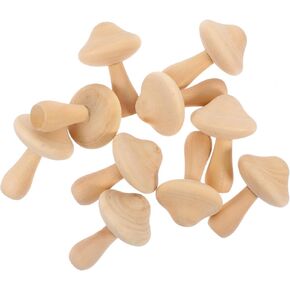 MAGICLULU 10 قطعة فطر خشبي غير مكتمل مجموعة فطر خشبي غير مطلي بأحجام مختلفة فطر خشبي لمشاريع الفنون
