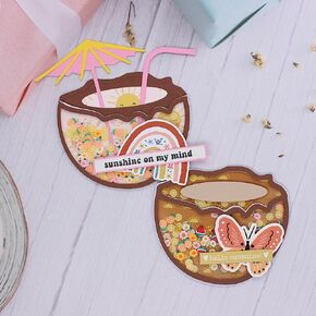 KSCRAFT Coconut Drink Shaker Metal Cutting Dies Stencils for DIY Scrapbooking Decorative Embossing DIY Paper Card