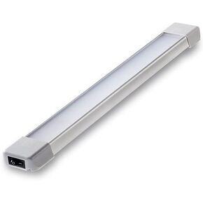 Low-Profile Under Cabinet Lighting Interior LED Light Fixture 10.6" x 1.8" Surface Mount, Aluminum Housing Frosted Lens 6000K Cool-White High-Output Light, 12V/24V DC for RV & Camper, 1-Pack