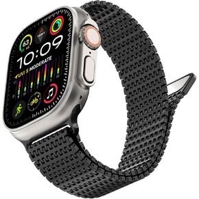 NewWays Compatible Apple Watch Metal Bands, Stainless Steel Mesh Loop Magnetic Clasp iWatch Band for Apple Watch Ultra Series 9 8 7 6 5 4 3 2 1 SE SE2 for Men Women