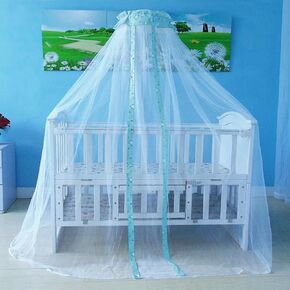 Crib Mosquito Net Crib Dome Bed Canopy Foldable Cot Net Tent Universal Palace Style Dome Bed Curtain (Stand Rod NOT Included)