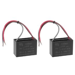 uxcell Ceiling Fan Capacitor CBB61 5/5uF 250V AC 3 Wires Metallized Polypropylene Film Capacitor 48x34x22mm for Electric Fan Pump Motor Generator 2Pcs