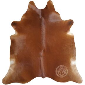 Sunshine Cowhides 100% Genuine Brown Cowhide Rug - Modern Style Animal Skin Rug & Floor Carpet for Living Room, Bedroom, Kitchen & More - Extra Large (6x7-8 Ft.)