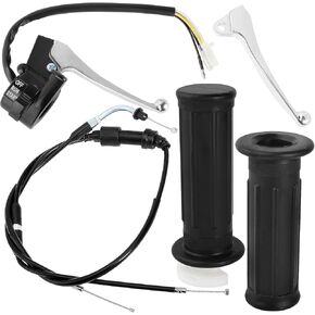 Throttle Housing Start Switch Cable Handlebar Accelerator Twist Grip Handle Bar Set for Yamaha PW50 PY50 Peewee Y-Zinger Motorcycle Motorbike Dirt Bike Control Left Right Brake Lever