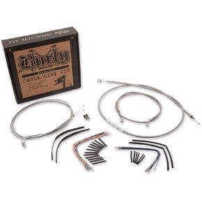 Burly Brand 18&Prime, Braided Stainless Ape Hanger Cable/Line Kit B30-1081