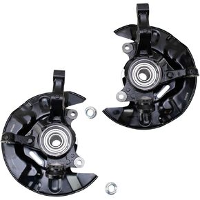 TRQ Front Wheel Bearing & Hub Assembly with Knuckle Pair for Toyota Matrix FWD