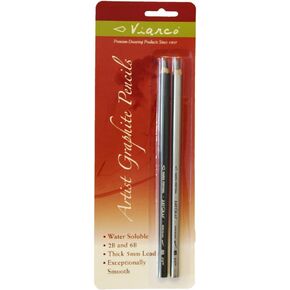 Art Graf Water-soluble Graphite 2B & 6B Pencils, Grey 2 Per Card