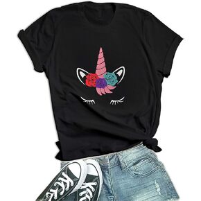 Unicorn Shirts for Women – Cute Graphic Tees Womens Dragon Horse & Mamasaurus Shirt Birthday Gifts for Mom
