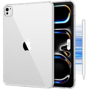 حافظة DTTO لجهاز iPad Pro 13 بوصة M4 2024، مقاومة للأصفرار، تدعم قلم الرصاص Pro Charge، حافظة شفافة رفيعة للغاية مع ظهر صلب لجهاز iPad Pro 13" 2024، شفاف