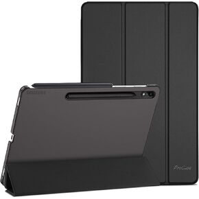 ProCase Cover for Galaxy Tab S8 Plus 2022/ Tab S7 FE 2021/ Tab S7 Plus 2020 12.4 inch Case, Protective Slim Case Folio Hard Back Smart Cover for 12.4" Galaxy Tab S8+ / S7 FE / S7+ -Black