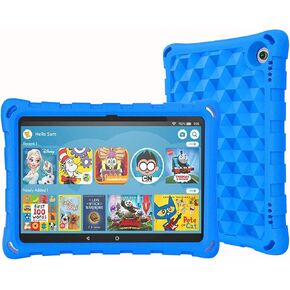 Fire HD 8 Case for Kids, OQDDQO All-New Kindle Fire 8 Case (12/10th Generation, 2022/2020 Release), Hollow Corners with Double Shock Absorption, fire 8 Tablet Case and Fire HD 8 Plus case (Blue)