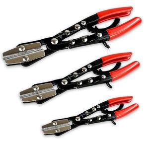 3pcs Ratcheting Hose Pinch Pliers Set, Automatic Locking Ratcheting, Made of Metal, Fit For hoses, cars, gas pipelines, radiators, brakes, coolant