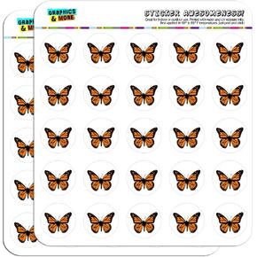 Monarch Butterfly 1" Planner Calendar Scrapbooking Crafting Stickers - Clear