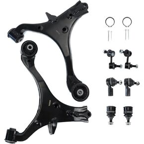 8PCS Front Lower Control Arms Tie Rods Suspension Kit Compatible with 2001-2005 for Honda Civic, 2001-2005 for Acura EL All Models