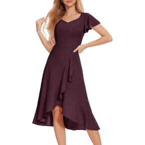 HomRain Summer Formal Cocktail Graduation Dress for Wedding Guest Dresses for Women 2024 Ruffled Prom Evening Party Dress