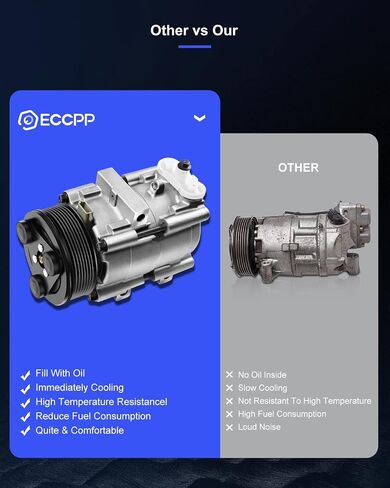 ECCPP ضاغط التيار المتردد مع القابض 1994-2007 مناسب لفورد F-150 لـ F-250 لـ F-350 لـ F450 لـ F550 لفورد موستانج لميركوري كوغار 4.6L 5.4L 6.8L تكييف وضاغط للهواء in Saudi Arabia