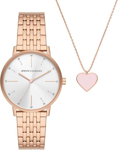 Armani Exchange Women's Stainless Steel Quartz Watch with Leather Strap in Saudi Arabia