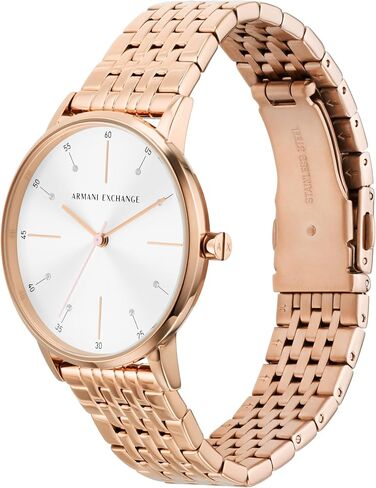 Armani Exchange Women's Stainless Steel Quartz Watch with Leather Strap in Saudi Arabia