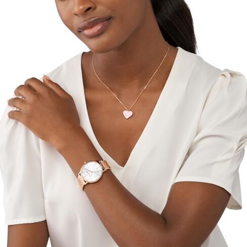 Armani Exchange Women's Stainless Steel Quartz Watch with Leather Strap in Saudi Arabia
