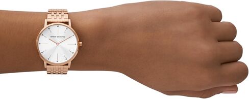 Armani Exchange Women's Stainless Steel Quartz Watch with Leather Strap in Saudi Arabia