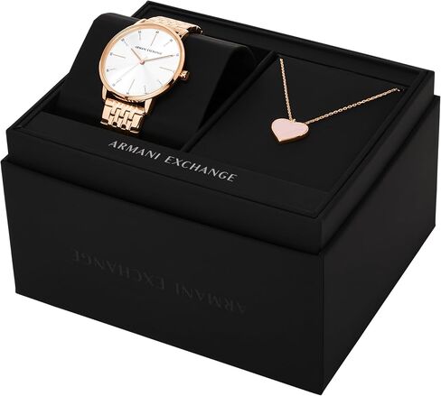 Armani Exchange Women's Stainless Steel Quartz Watch with Leather Strap in Saudi Arabia