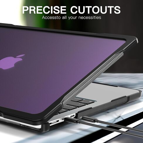 حافظة Mektron مضادة للصدمات لجهاز MacBook Air 15 بوصة 2024/2023 مع شريحة M3/M2 طراز A2941/ A3114، غطاء صلب واقٍ عالي التحمل مقاس 15.3 بوصة مع مسند قابل للطي مع غطاء لوحة المفاتيح، B-Navy in Saudi Arabia