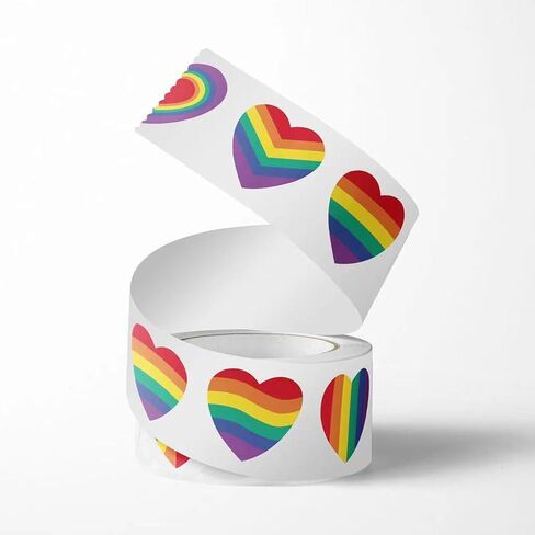 1000 PCS Heart Stickers, Envelope Stickers Seals Heart Roll, Rainbow Love Stickers Envelope Seals for Valentine's Day, Invitations, Gifts and Crafts Party Favor Decoration (1 Inch) in Saudi Arabia