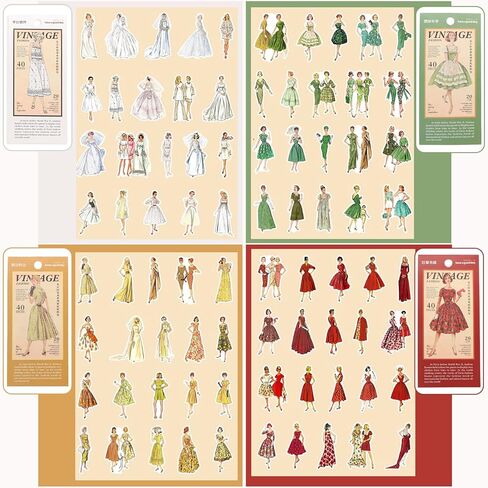 160 قطعة من ملصقات الأشخاص العتيقة، أزياء ريترو باريس للسيدات والفتيات والنساء الجمالية لمستلزمات سجل القصاصات، مجموعة مجلة من الفينيل رصاصة غير المرغوب فيها ألبوم مخططات مذكرات يدوية لتزيين الحرف اليدوية in Kuwait