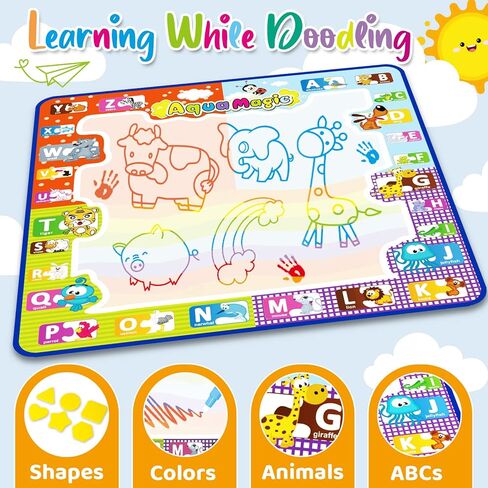 سجادة رسومات الشعار المبتكرة المائية من YEEBAY، ألعاب تعليمية للفتيات/الأولاد بعمر 3,4 سنوات - سجادة أنشطة كتابة رسومات الشعار المبتكرة خالية من الفوضى - هدايا مثالية للأطفال بعمر 3 سنوات فما فوق، والأطفال in Kuwait