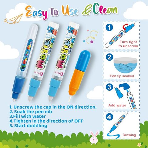 سجادة رسومات الشعار المبتكرة المائية من YEEBAY، ألعاب تعليمية للفتيات/الأولاد بعمر 3,4 سنوات - سجادة أنشطة كتابة رسومات الشعار المبتكرة خالية من الفوضى - هدايا مثالية للأطفال بعمر 3 سنوات فما فوق، والأطفال in Kuwait