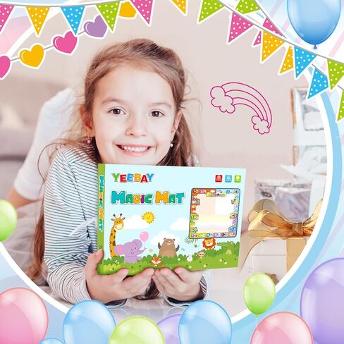 سجادة رسومات الشعار المبتكرة المائية من YEEBAY، ألعاب تعليمية للفتيات/الأولاد بعمر 3,4 سنوات - سجادة أنشطة كتابة رسومات الشعار المبتكرة خالية من الفوضى - هدايا مثالية للأطفال بعمر 3 سنوات فما فوق، والأطفال in Kuwait