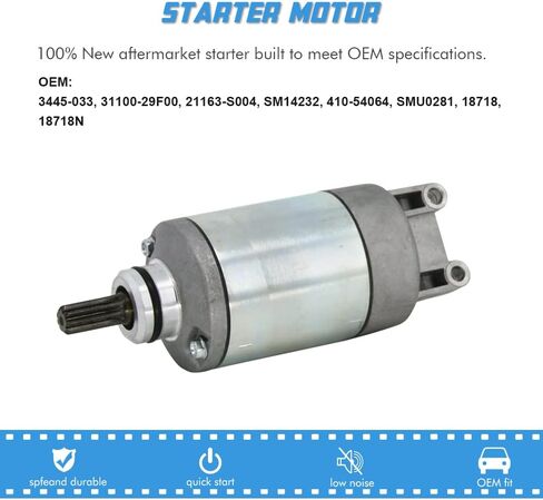 Starter Motor Replacement for 2004-2008 Arctic Cat Suzuki Kawasaki Quadsport ATV LT-Z400 LTZ400 Replaces 3445033, 21163S004, SM14232, 31100-29F00, SMU0281, 41054064 in Saudi Arabia