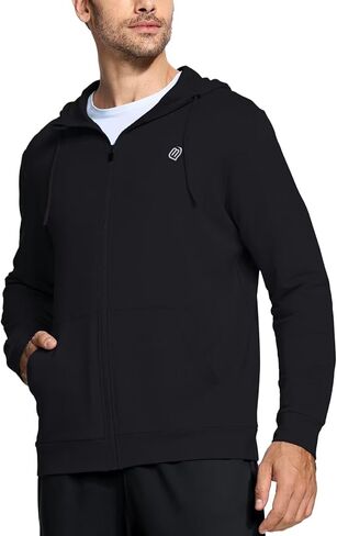 سترة VEBOON بغطاء للرأس للرجال من Athleisure سترة خريف سادة ناعمة بأكمام طويلة مع جيب in Kuwait