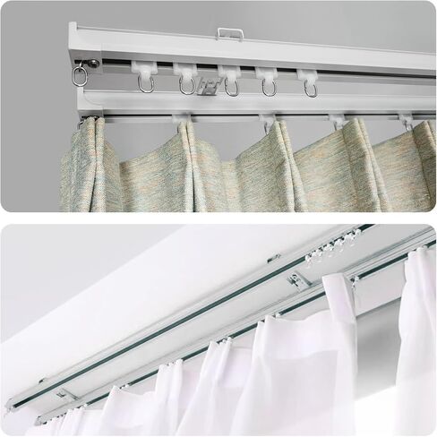 Curtain Glider Track Rail Runners Curtain Mute Wheel Rollers Heavy-Duty Curtain Tracks Pulley 20PCS,White… in Kuwait