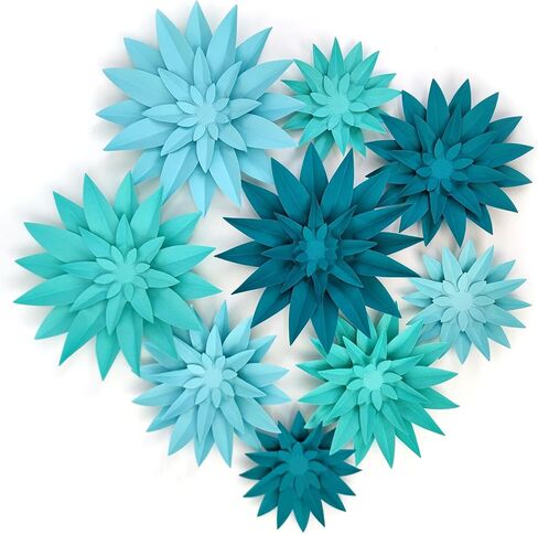 Mybbshower 3D Paper Flower for Wall Pack of 9 (Lilac & Pink) in Saudi Arabia